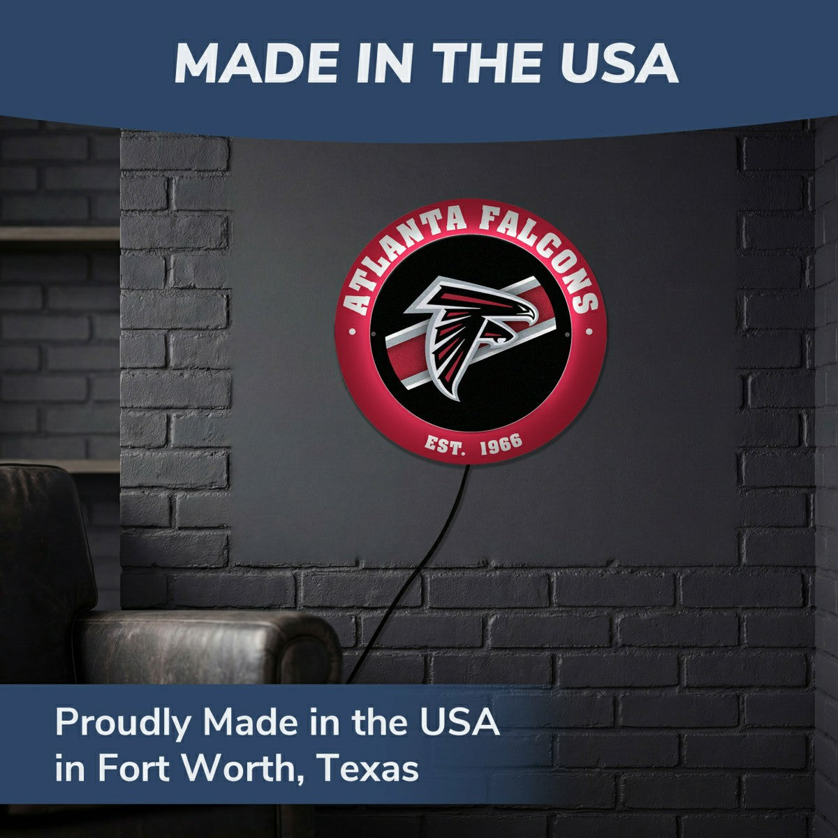 Atlanta Falcons, Metal Lite, Round - NFL