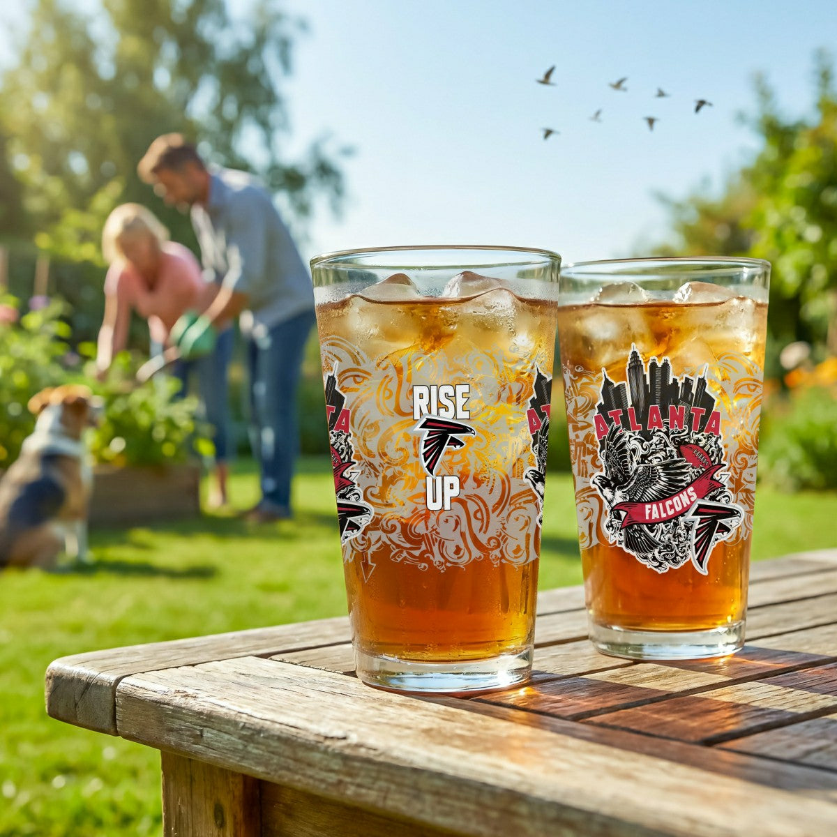 Atlanta Falcons 16oz Glass pint, Set of 2 - NFL Home