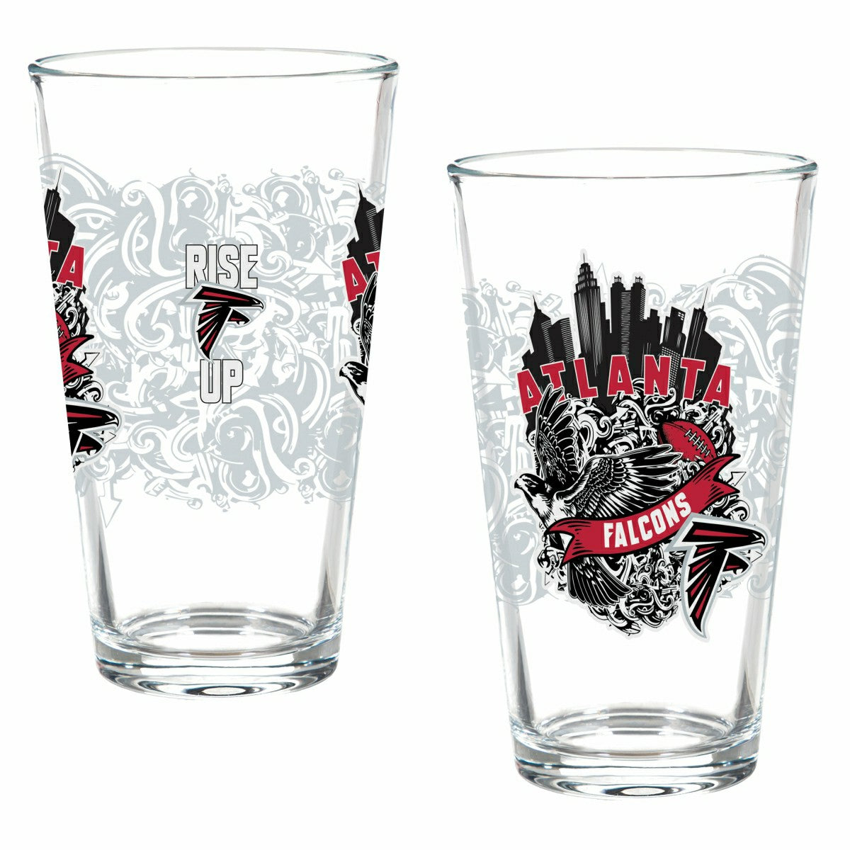 Atlanta Falcons 16oz Glass pint, Set of 2 - NFL Home
