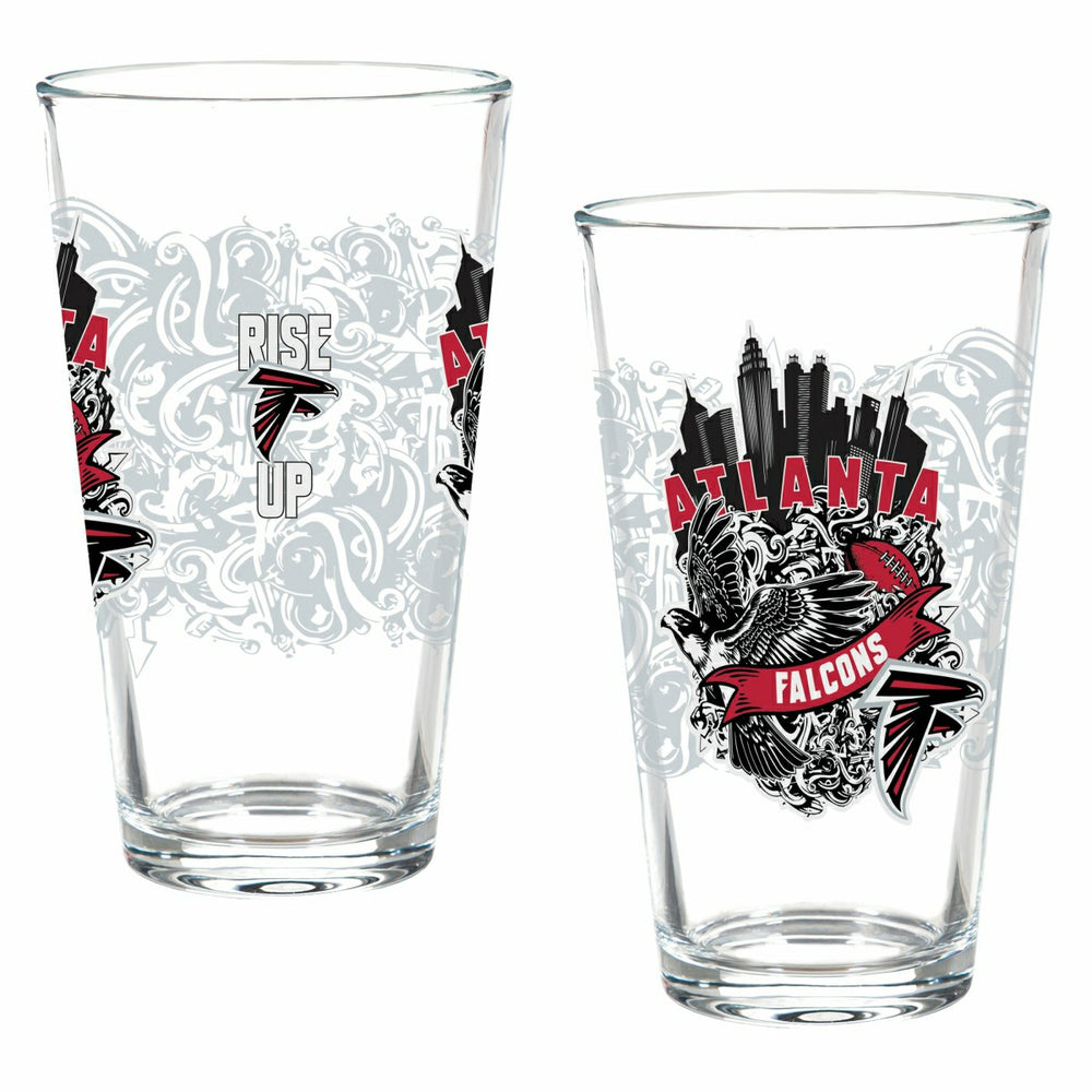 Atlanta Falcons 16oz Glass pint, Set of 2 - NFL Home