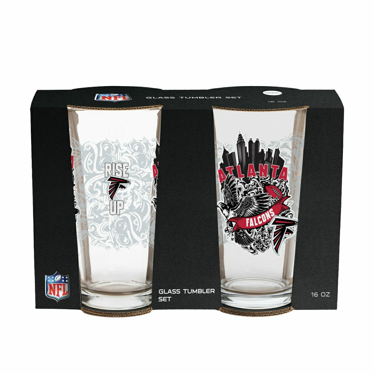 Atlanta Falcons 16oz Glass pint, Set of 2 - NFL Home