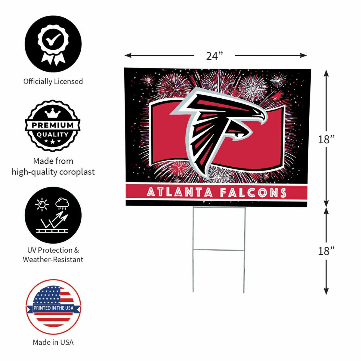 Atlanta Falcons Yard Sign, Patriotic - NFL Home