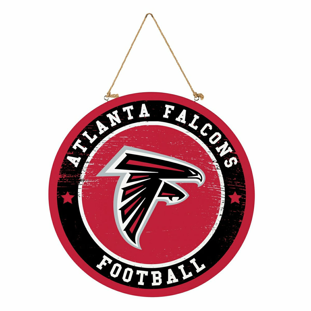 Atlanta Falcons Round Door Décor with Hanging Rope, 18x18 - NFL Home