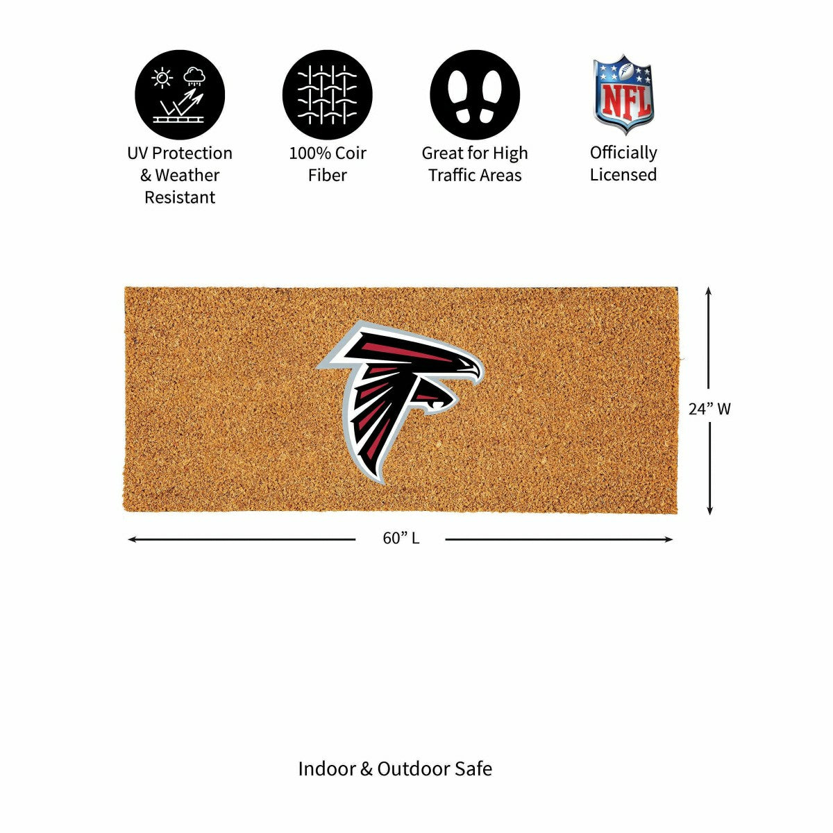 Atlanta Falcons Extra Large Full Color Coir Mat, 60"x24" - NFL