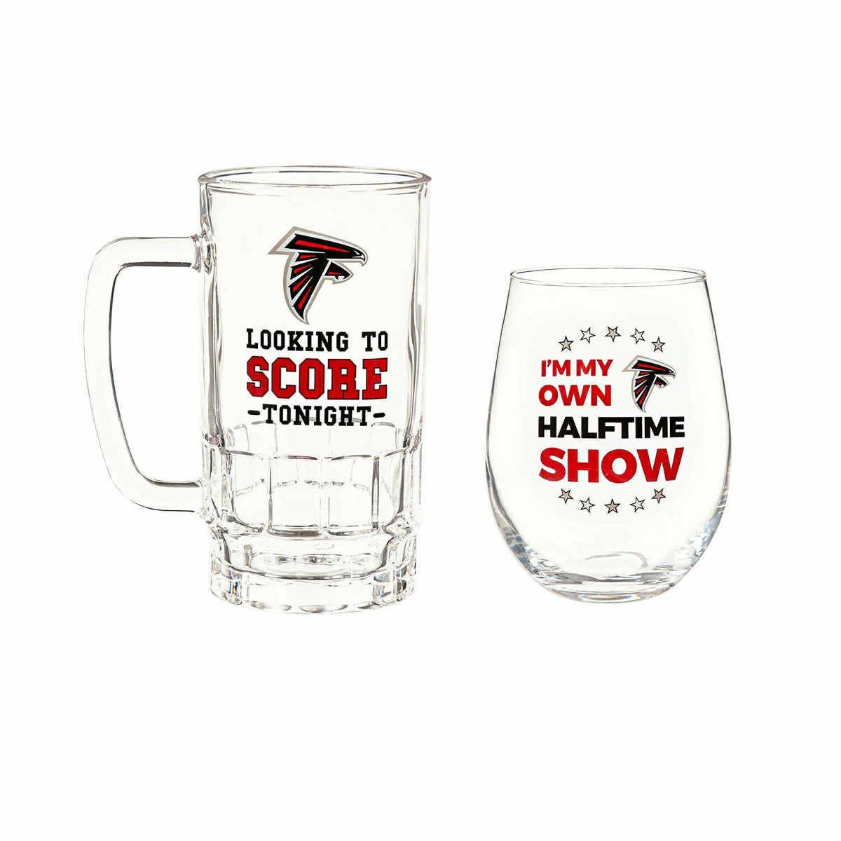 Atlanta Falcons, Stemless 17OZ Wine & Beer 16 OZ Gift Set - NFL