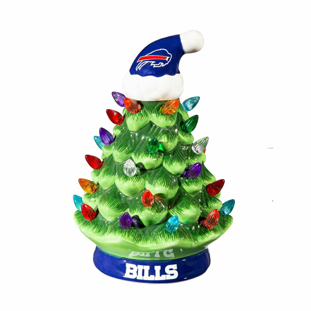 8" LED Ceramic Christmas Tree, Buffalo Bills - NFL Home