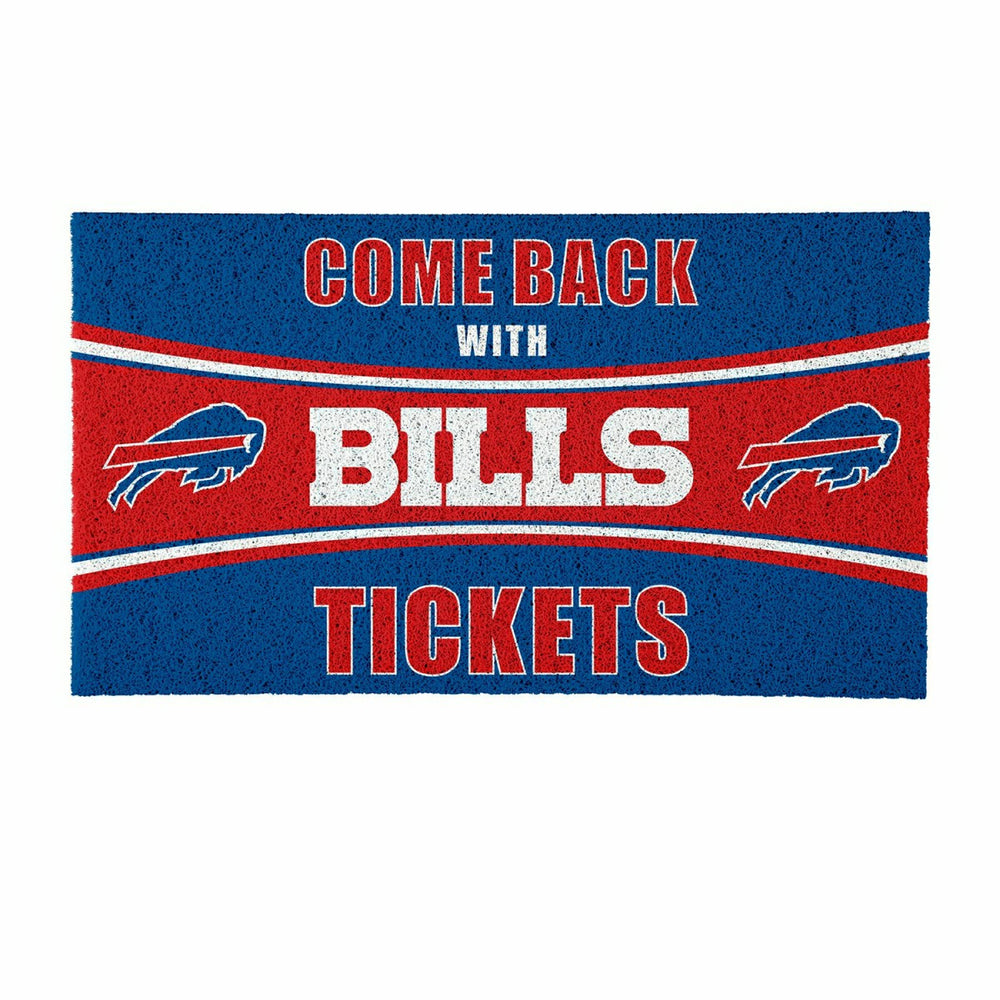 28" x 16" PVC Trapper Mat, Come Back with Tickets, Buffalo Bills - NFL