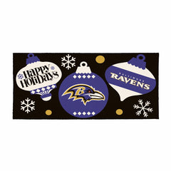 Baltimore Ravens Holiday Flocked Coir Sassafras Switch Mat, 22"x10" - NFL