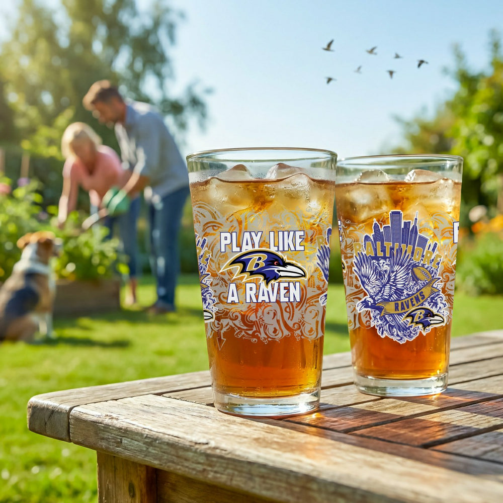Baltimore Ravens 16oz Glass pint, Set of 2 - NFL Home