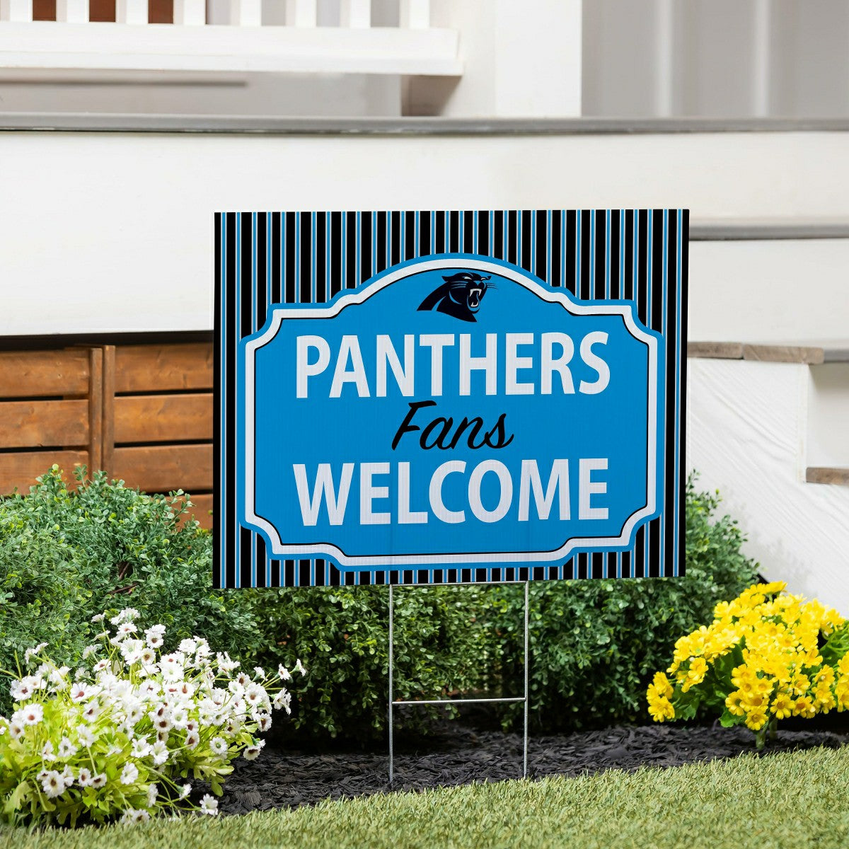 Carolina Panthers Coroplast Yard Sign, "Fans Welcome" - NFL Home