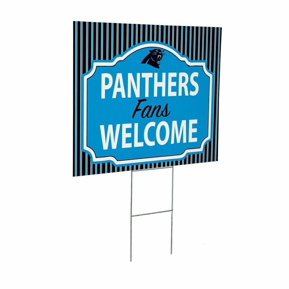 Carolina Panthers Coroplast Yard Sign, "Fans Welcome" - NFL Home