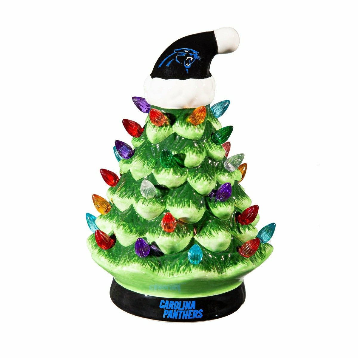 8" LED Ceramic Christmas Tree, Carolina Panthers - NFL Home