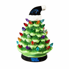 8" LED Ceramic Christmas Tree, Carolina Panthers - NFL Home