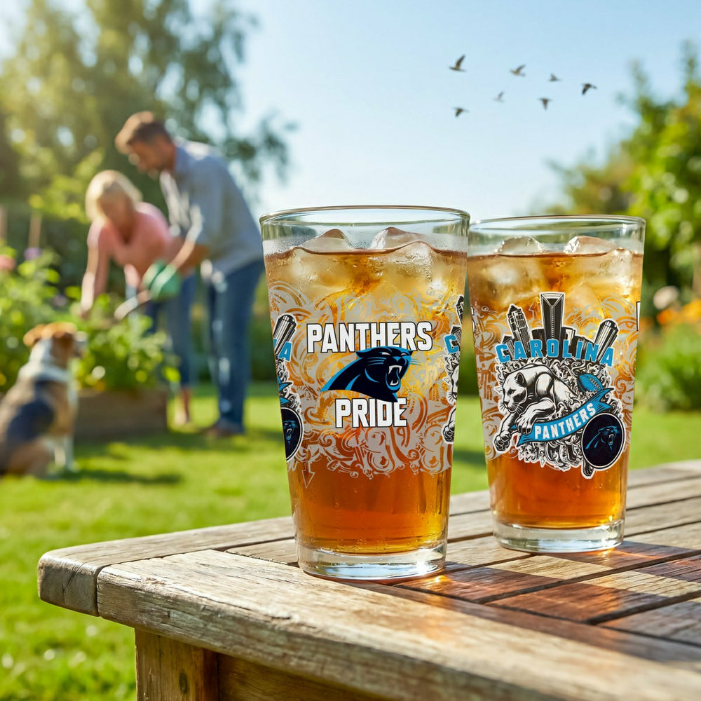 Carolina Panthers 16oz Glass pint, Set of 2 - NFL Home