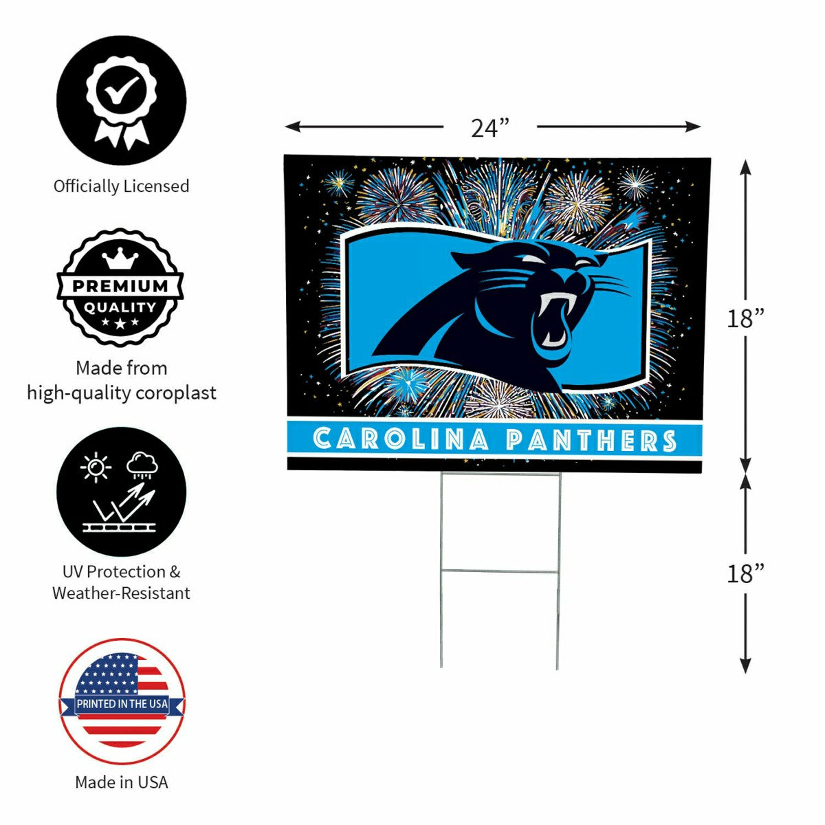 Carolina Panthers Yard Sign, Patriotic - NFL Home