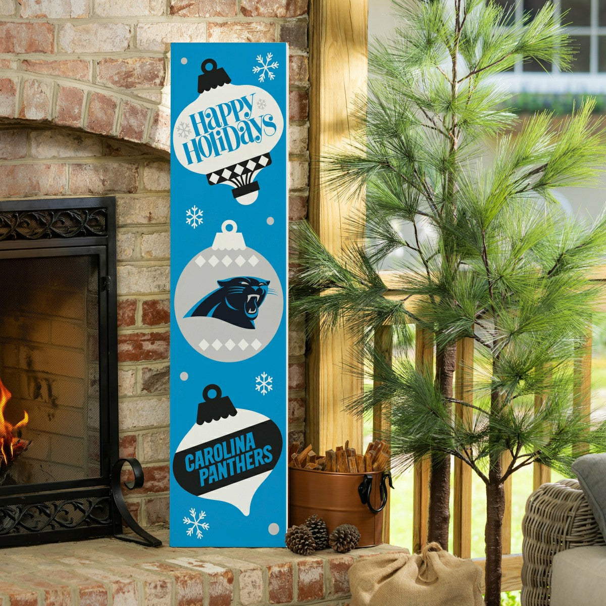 Carolina Panthers 47" Double Sided Leaner, Christmas - NFL Home