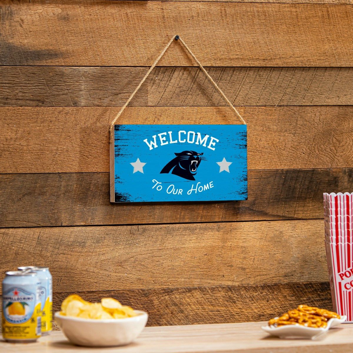 Carolina Panthers Wood Wall Sign, 6x11 - NFL Home