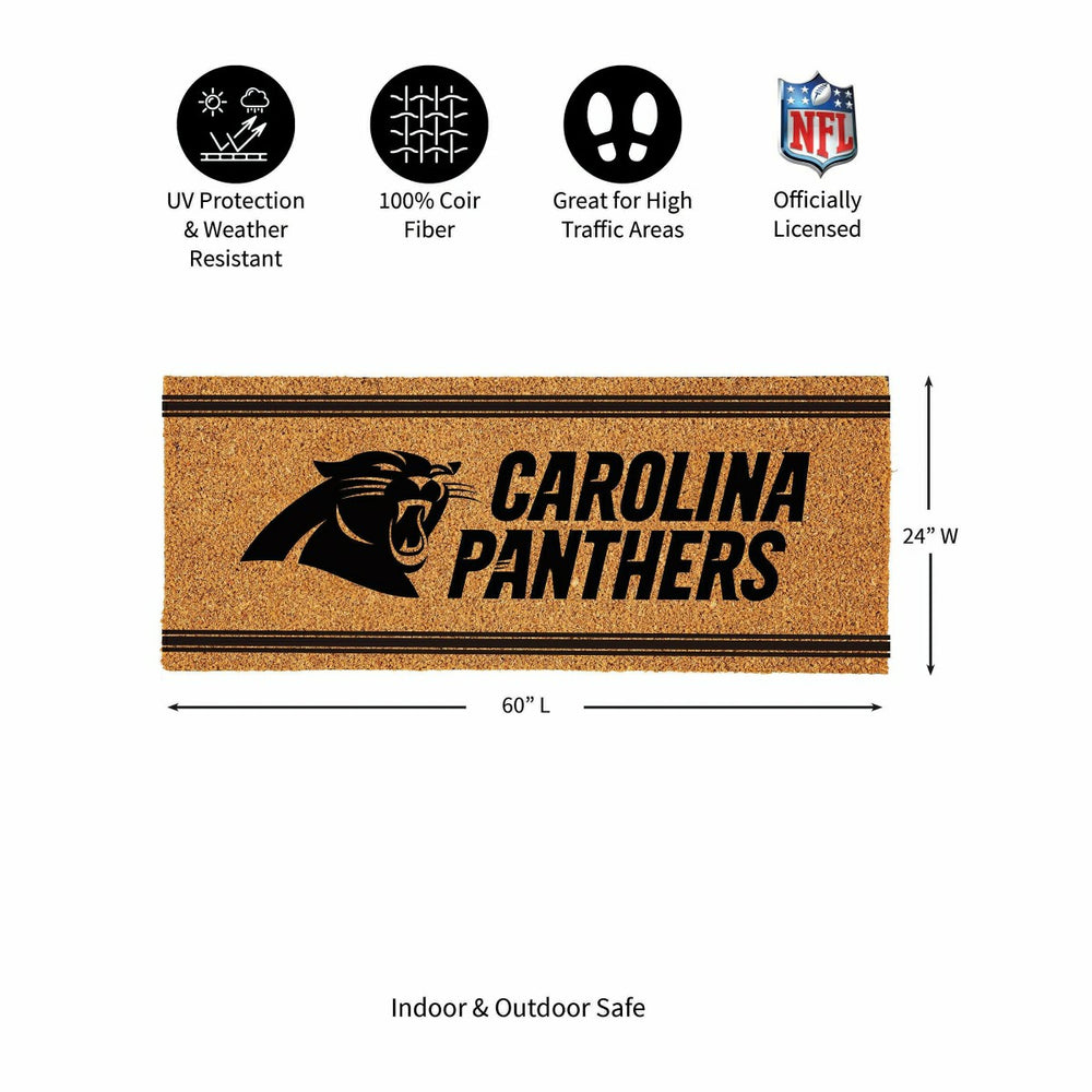 Carolina Panthers Extra Large One Color Coir Mat, 60"x24" - NFL
