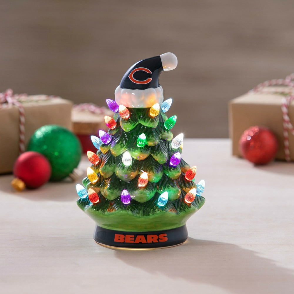 8" LED Ceramic Christmas Tree, Chicago Bears - NFL Home
