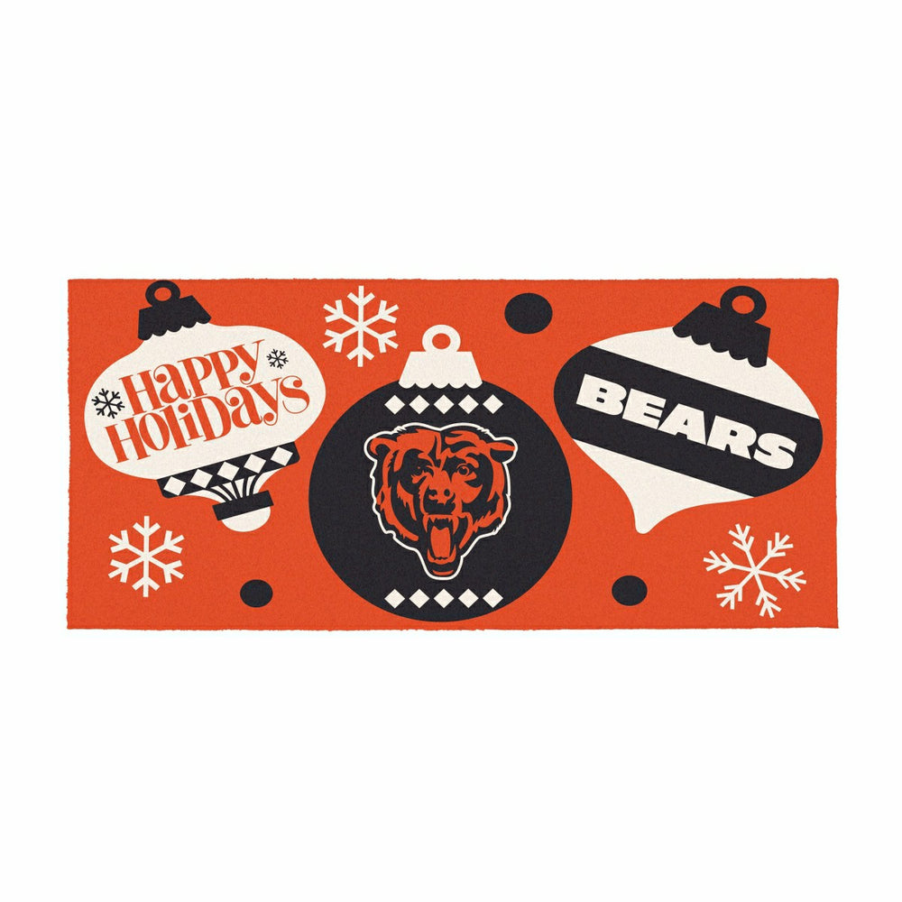 Chicago Bears Holiday Flocked Coir Sassafras Switch Mat, 22"x10" - NFL