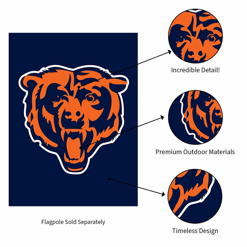 Chicago Bears Applique Garden Flag - NFL Home