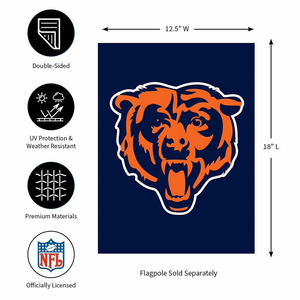 Chicago Bears Applique Garden Flag - NFL Home