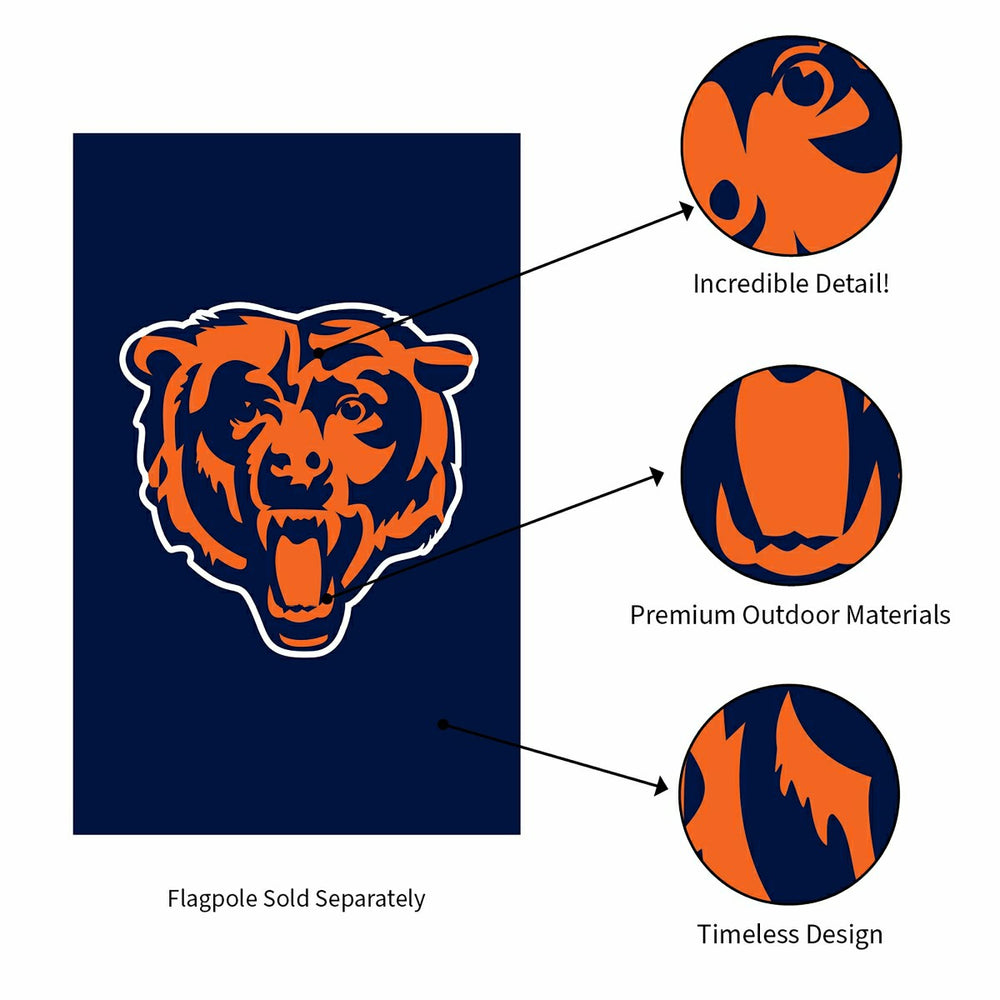 Chicago Bears Applique House Flag - NFL Home