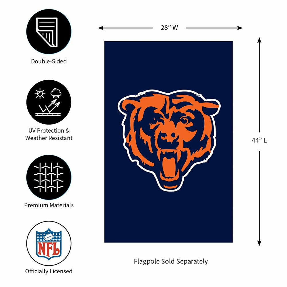 Chicago Bears Applique House Flag - NFL Home