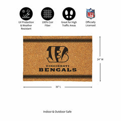 Cincinnati Bengals Large One Color Coir Mat, 36"x24" - NFL