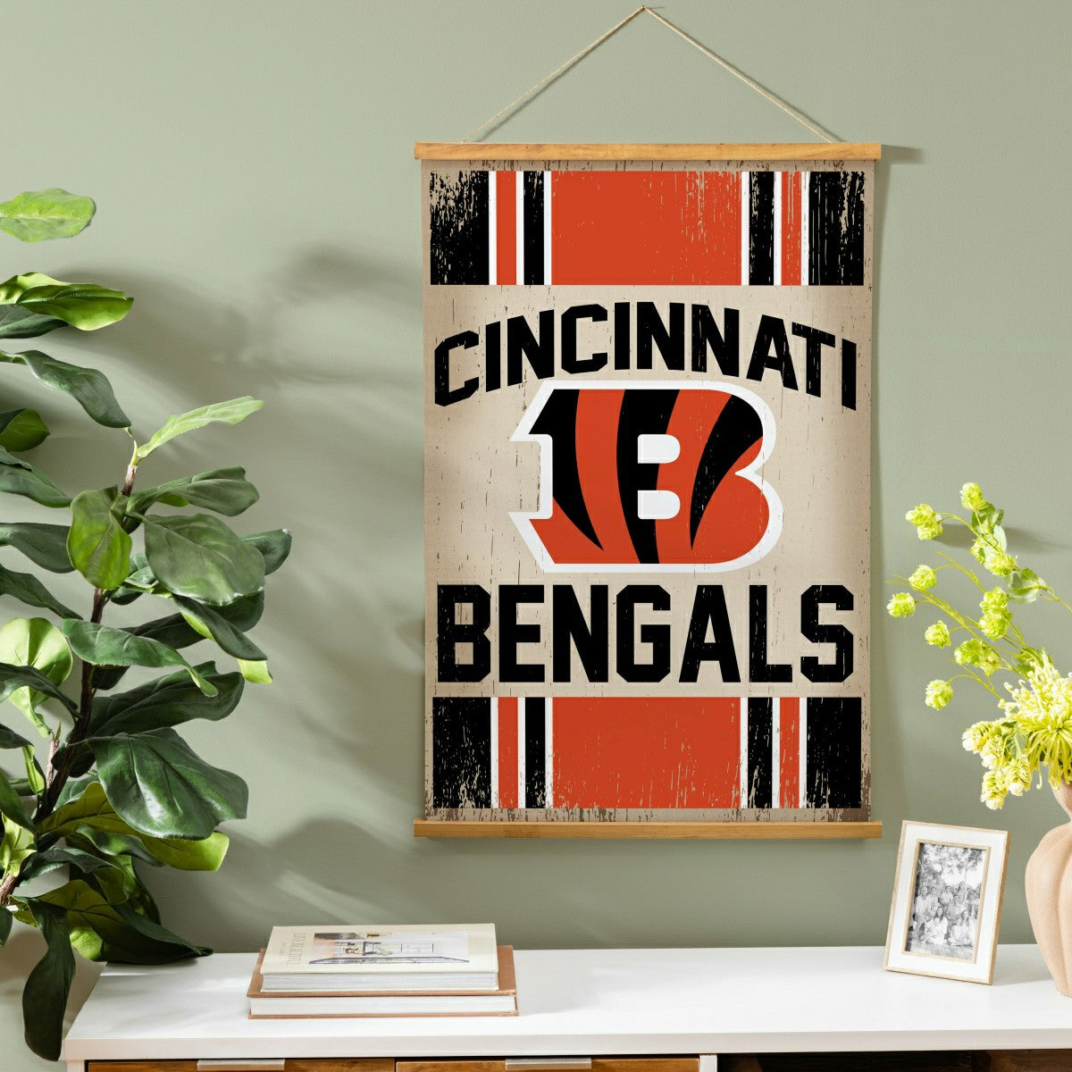 Cincinnati Bengals, Canvas Wall Tapestry, Medium, 36x24 - NFL Home