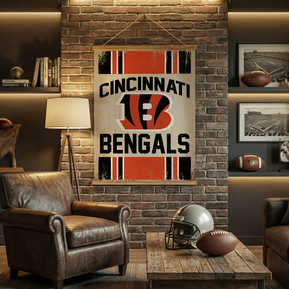 Cincinnati Bengals, Canvas Wall Tapestry, Large, 54x36 - NFL Home