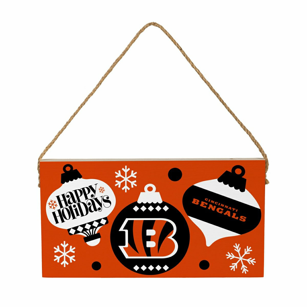 Cincinnati Bengals Holiday Wood Wall Sign, 6x11 - NFL Home