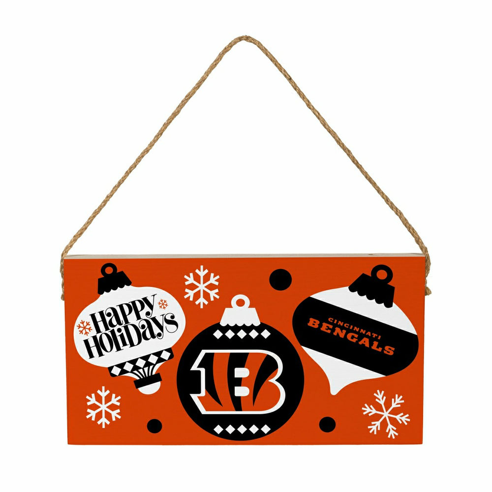 Cincinnati Bengals Holiday Wood Wall Sign, 6x11 - NFL Home