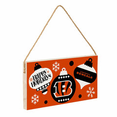 Cincinnati Bengals Holiday Wood Wall Sign, 6x11 - NFL Home