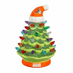8" LED Ceramic Christmas Tree, Cleveland Browns - NFL Home