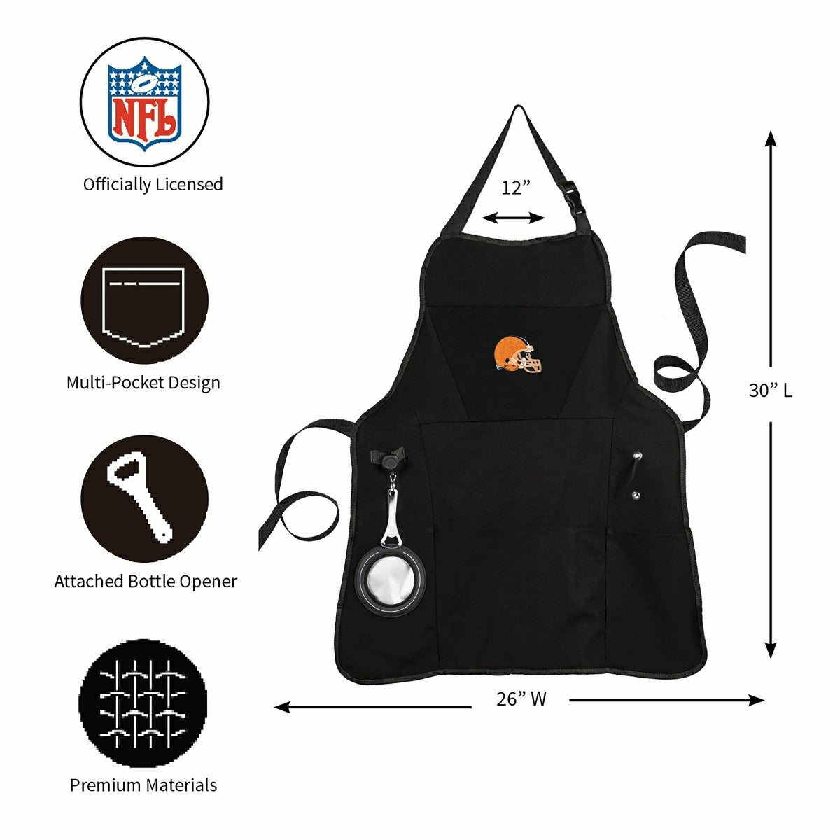 Grill Apron, Black, Cleveland Browns - NFL Home