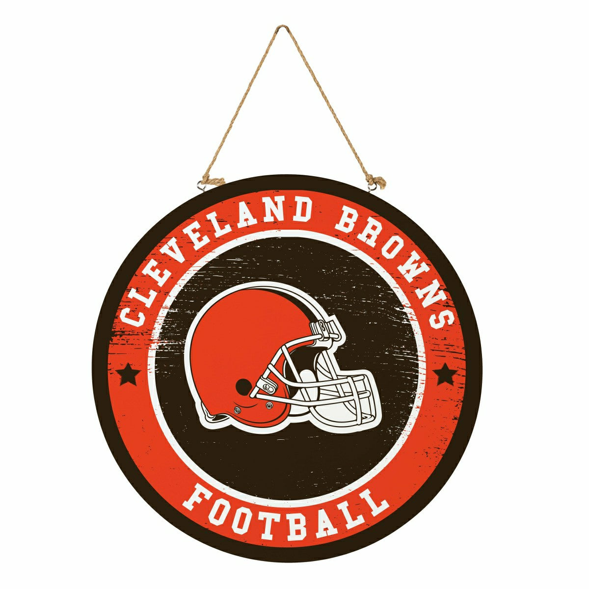 Cleveland Browns Round Door Décor with Hanging Rope, 18x18 - NFL Home