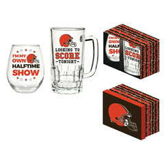 Cleveland Browns, Stemless 17OZ Wine & Beer 16 OZ Gift Set - NFL