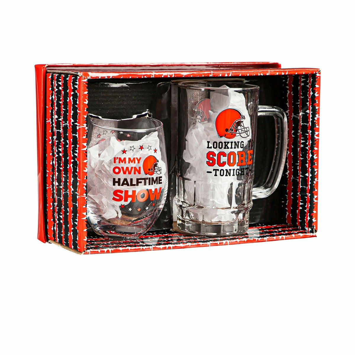 Cleveland Browns, Stemless 17OZ Wine & Beer 16 OZ Gift Set - NFL