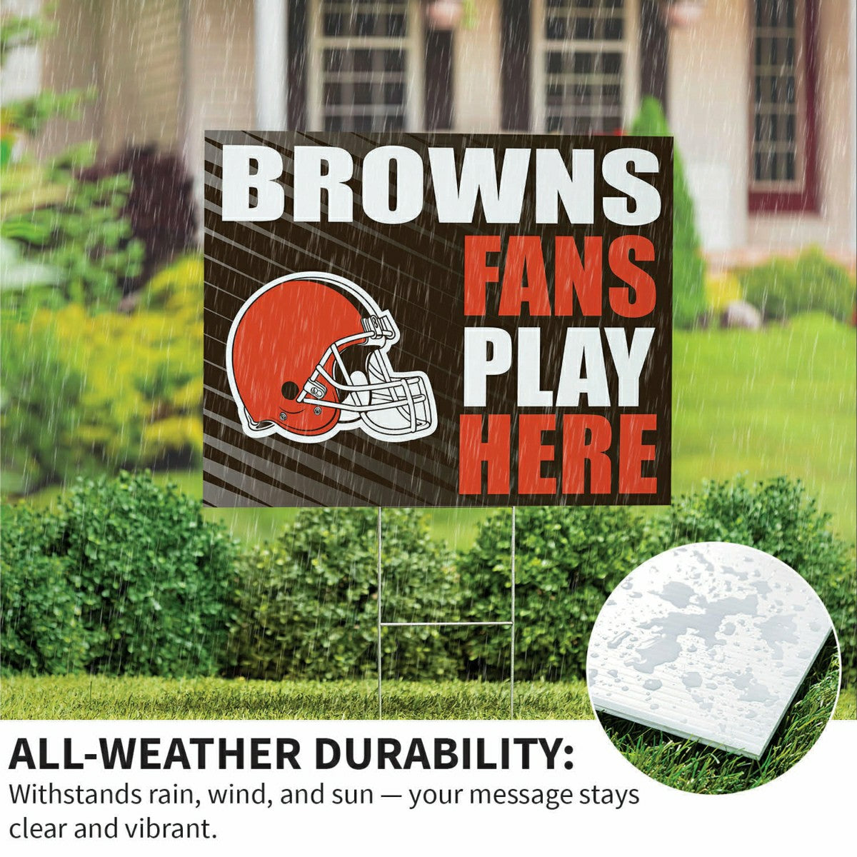 Cleveland Browns Coroplast Yard Sign "Fans Play Here" - NFL Home
