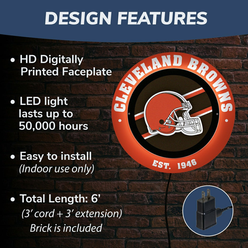 Cleveland Browns, Metal Lite, Round - NFL