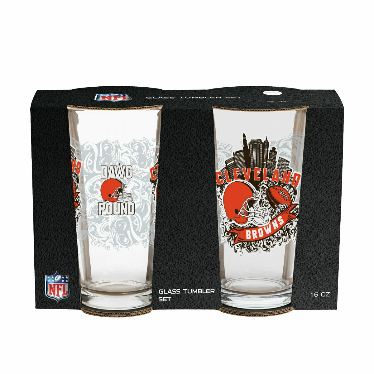 Cleveland Browns 16oz Glass pint, Set of 2 - NFL Home