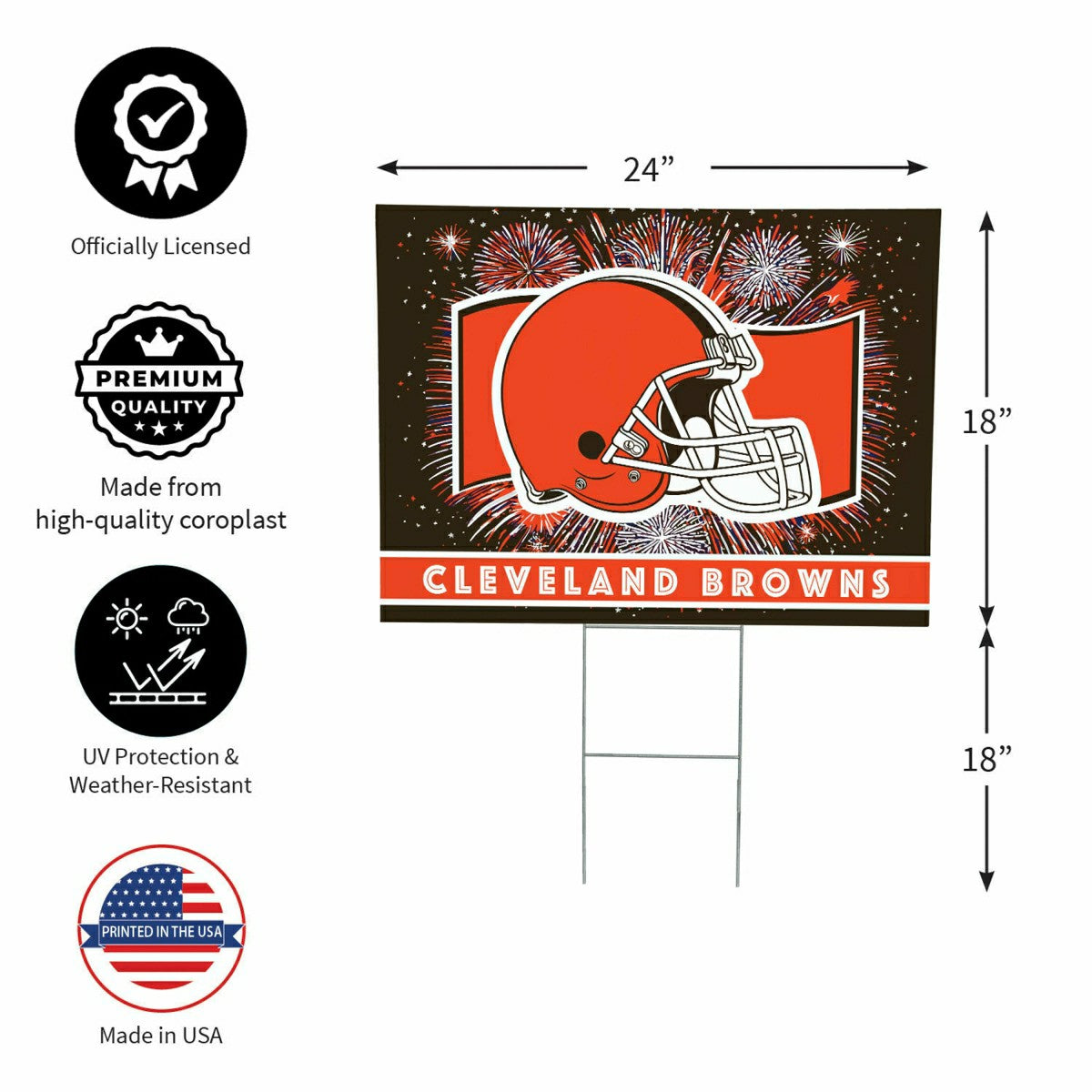 Cleveland Browns Yard Sign, Patriotic - NFL Home