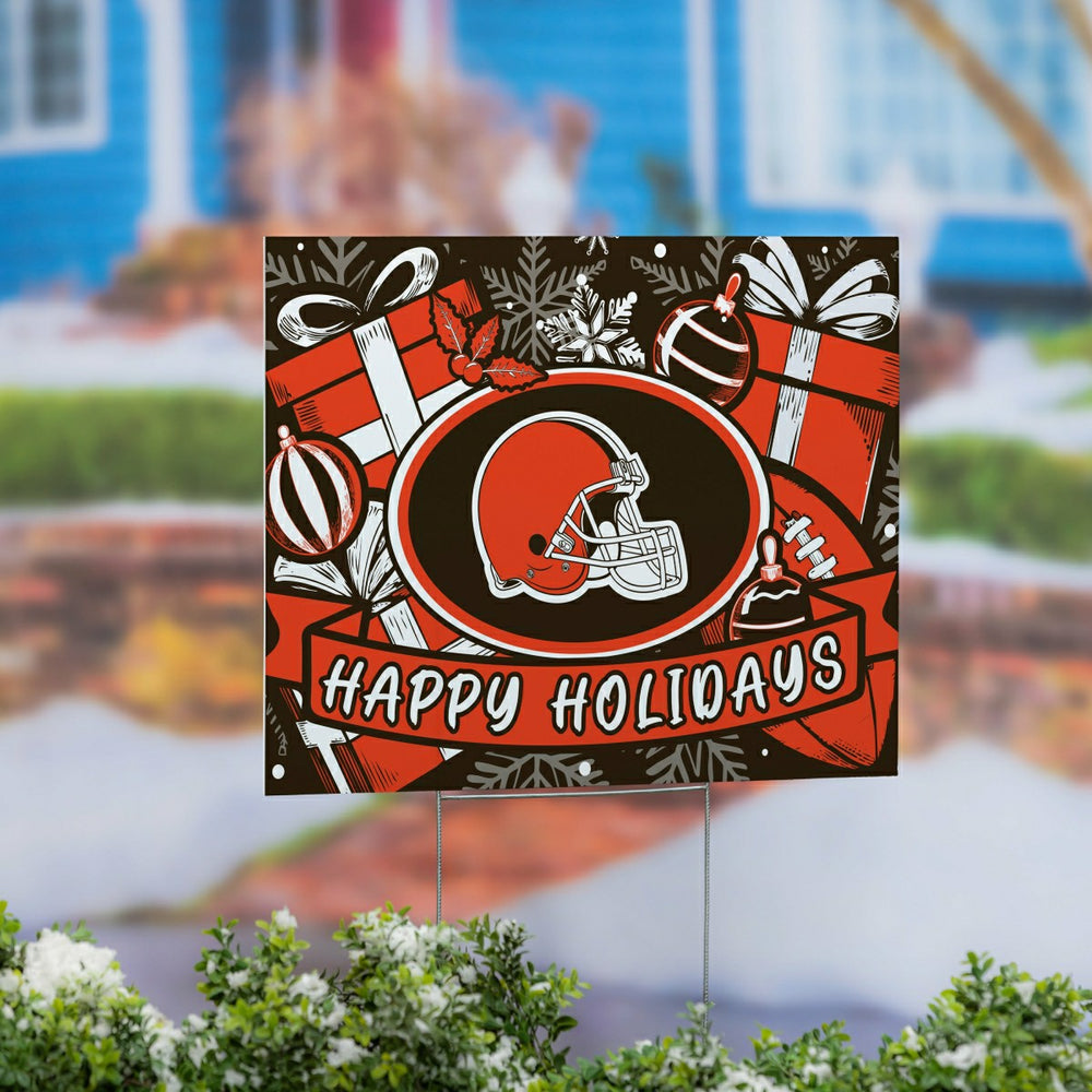 Cleveland Browns Yard Sign, Holiday - NFL Home