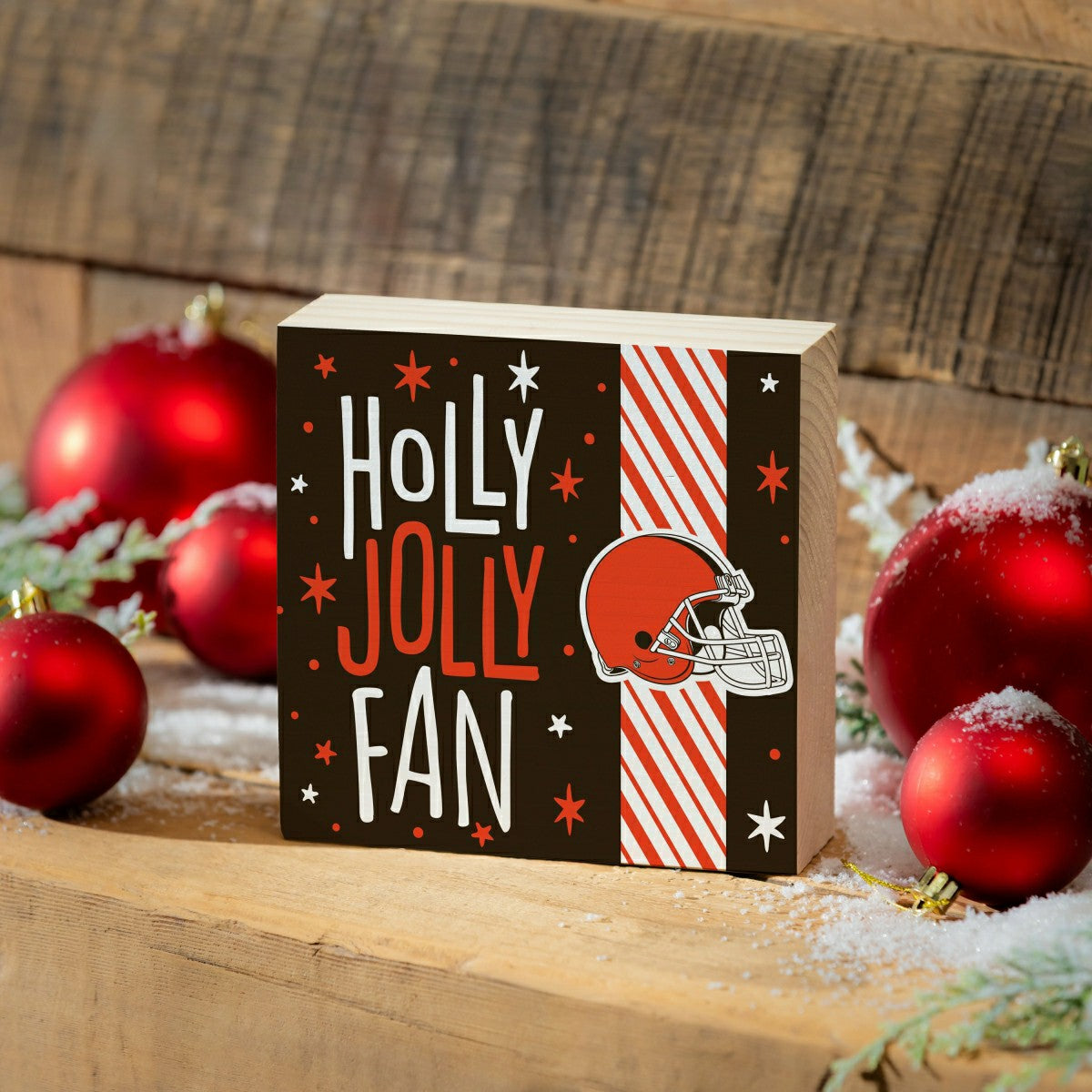 Cleveland Browns Block, Holiday, 6x6 - NFL Home