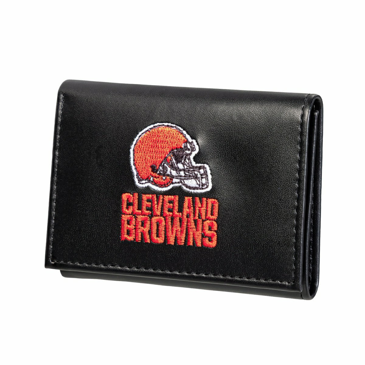 Cleveland Browns Black Tri-Fold Embroidered Wallet w/ RFID Blocking - NFL Home
