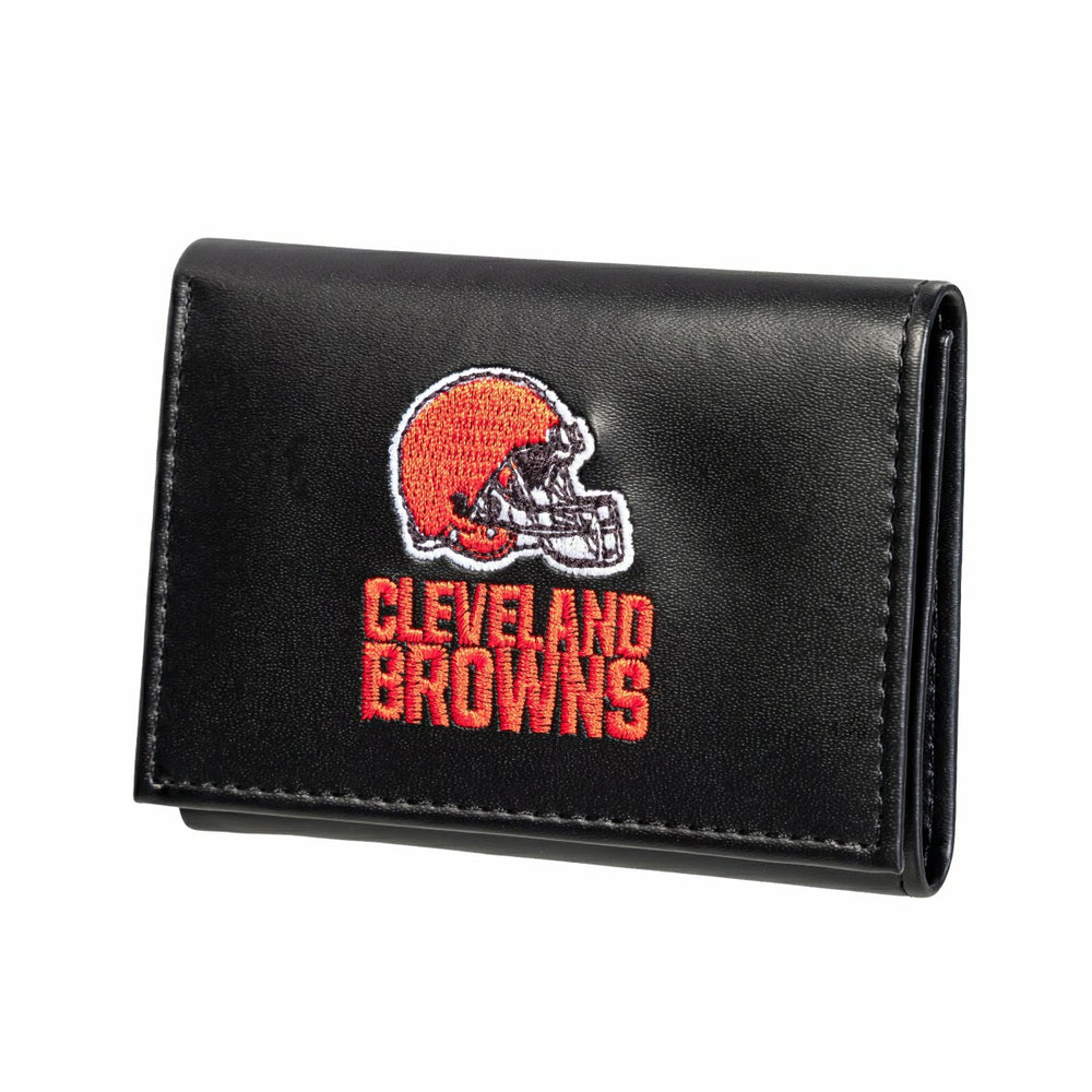 Cleveland Browns Black Tri-Fold Embroidered Wallet w/ RFID Blocking - NFL Home