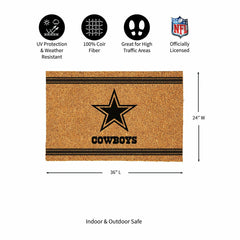 Dallas Cowboys Large One Color Coir Mat, 36"x24" - NFL