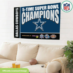 Dallas Cowboys 5X Superbowl Champions Football 3x5 Flag - NFL Home