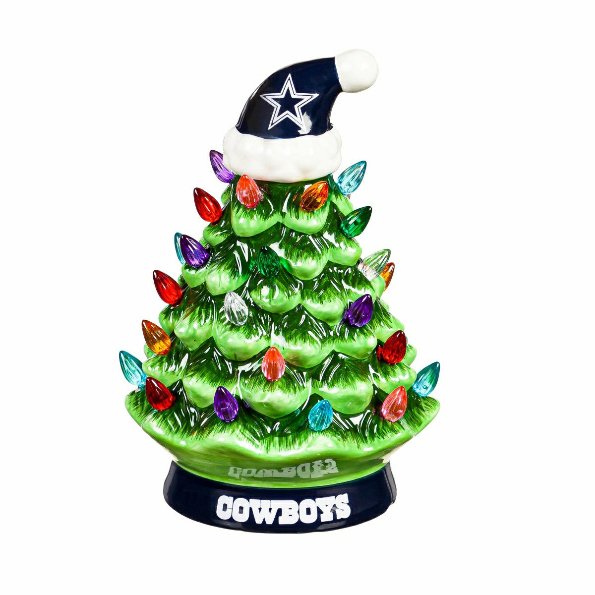 8" LED Ceramic Christmas Tree, Dallas Cowboys - NFL Home